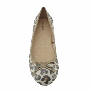 Cat & Jack Girls Leopard Ballet Flats Bow Size 4